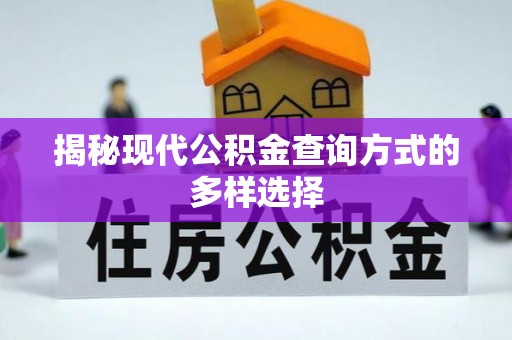 芗城揭秘现代公积金查询方式的多样选择